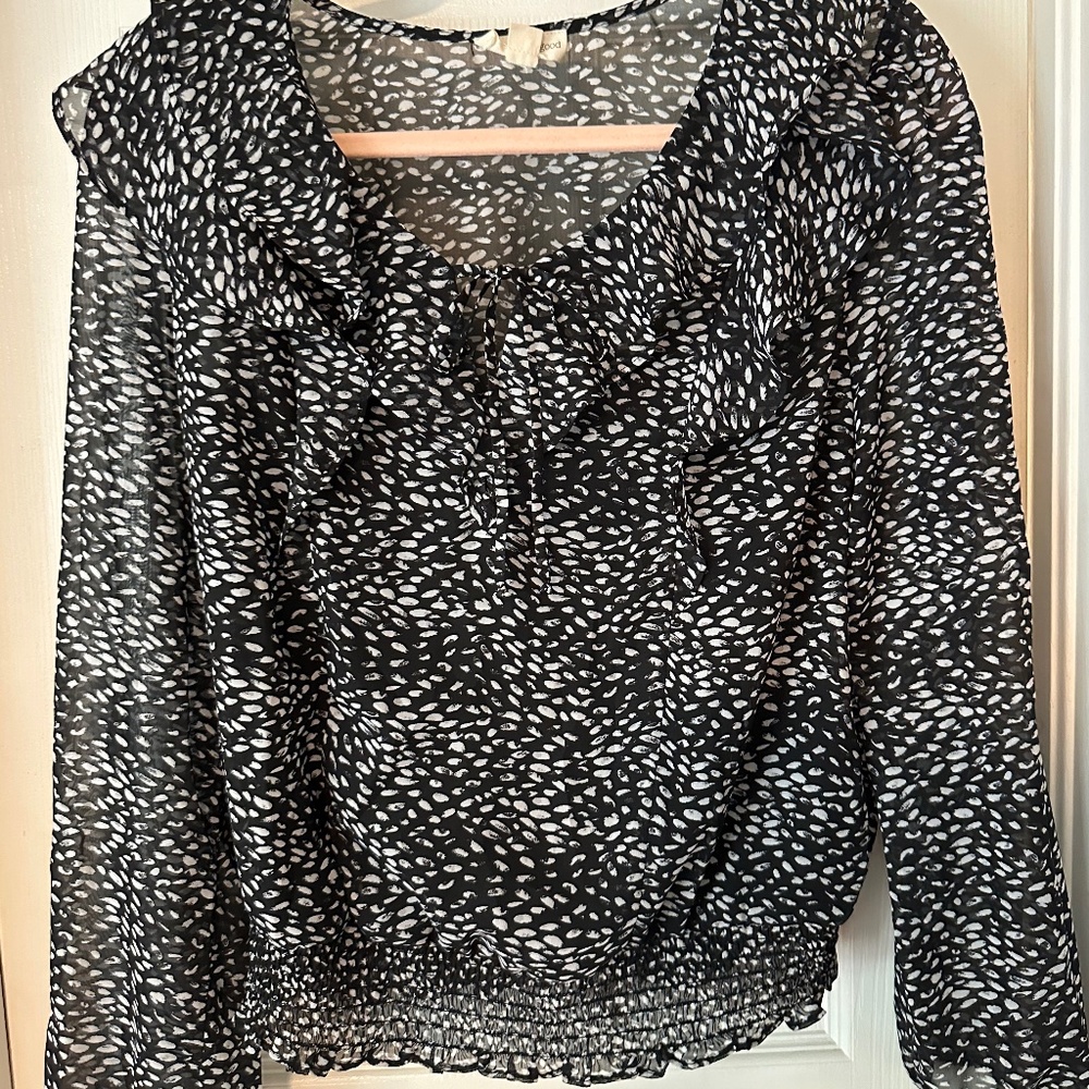 Black and White Blouse